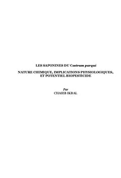 Les Saponines du Cestrum parqui