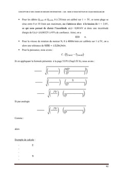 Conception d'une chaîne de mesure informatisee: banc d'essai moteur