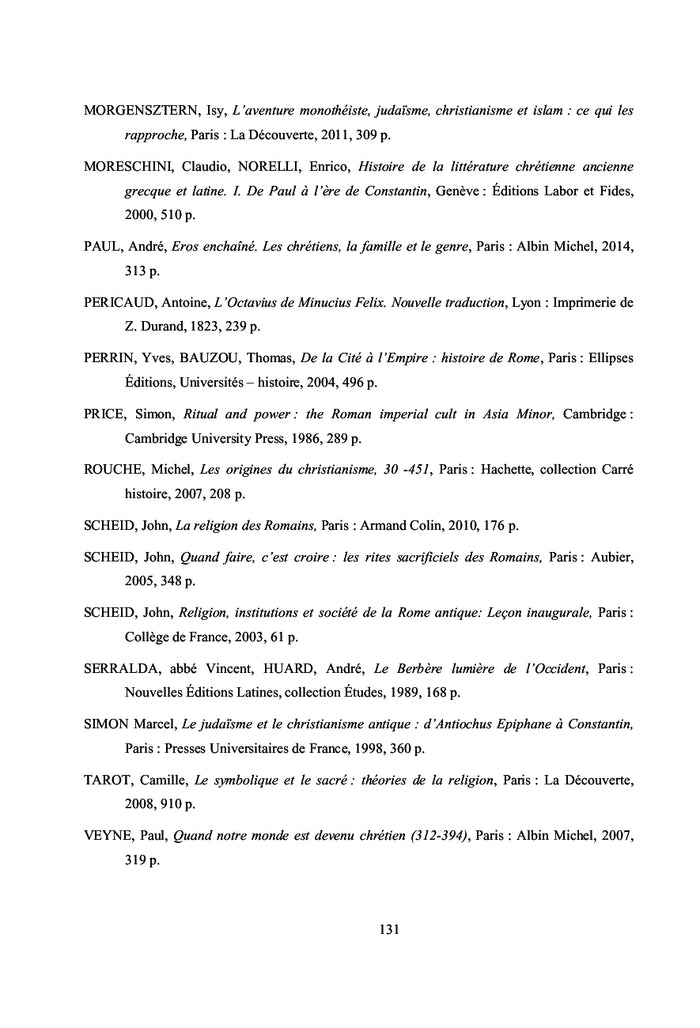 La mutation du paganisme au christianisme à travers l'Octavius