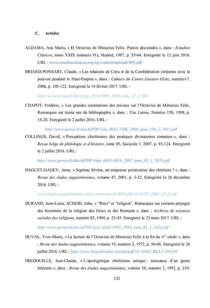 La mutation du paganisme au christianisme à travers l'Octavius