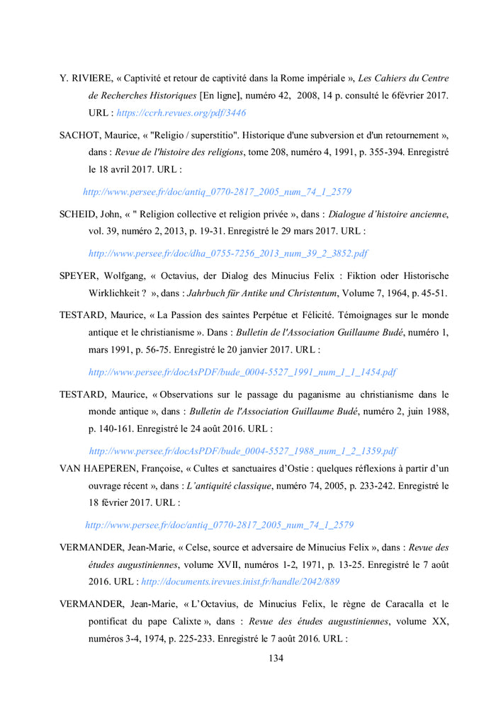 La mutation du paganisme au christianisme à travers l'Octavius