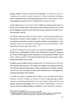 Effectivite des droits de l'enfant et conflit arme interne en Afrique