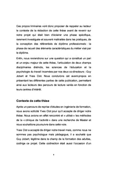 Le referentiel entre formation et developpement du metier