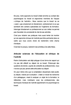 Le referentiel entre formation et developpement du metier