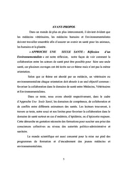Approche une Seule Santé: Animale, Humaine, Environnementale