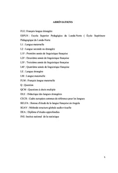 Enseignement/Apprentissage du français langue étrangère en Angola