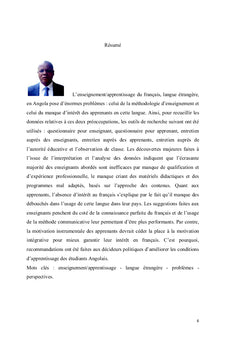 Enseignement/Apprentissage du français langue étrangère en Angola