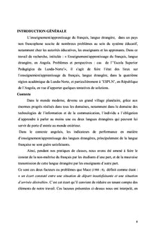 Enseignement/Apprentissage du français langue étrangère en Angola