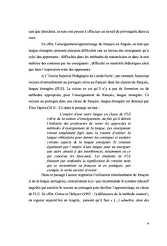 Enseignement/Apprentissage du français langue étrangère en Angola