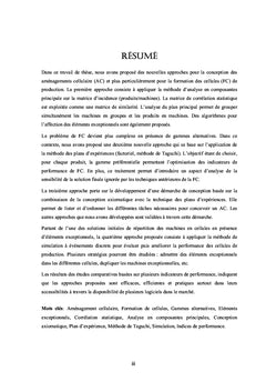 Formation des Cellules de Production à l'aide de la Statistique