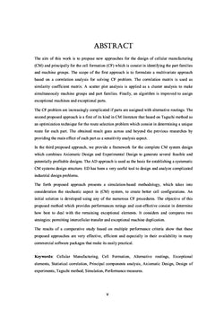 Formation des Cellules de Production à l'aide de la Statistique