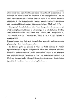 Bioefficacité d'extrait de la rue sur Culiseta longiareolata