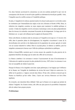 Le développement financier et l'inégalité de revenu