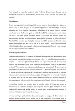 Le développement financier et l'inégalité de revenu