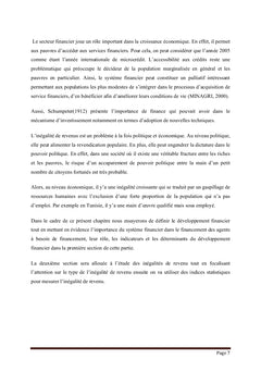 Le développement financier et l'inégalité de revenu