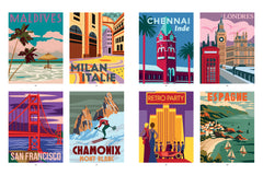 Affiches rétros - 40 coloriages mystère