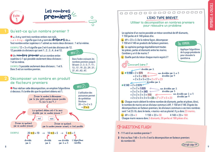 Mon brevet Maths en studyfiches - 3e