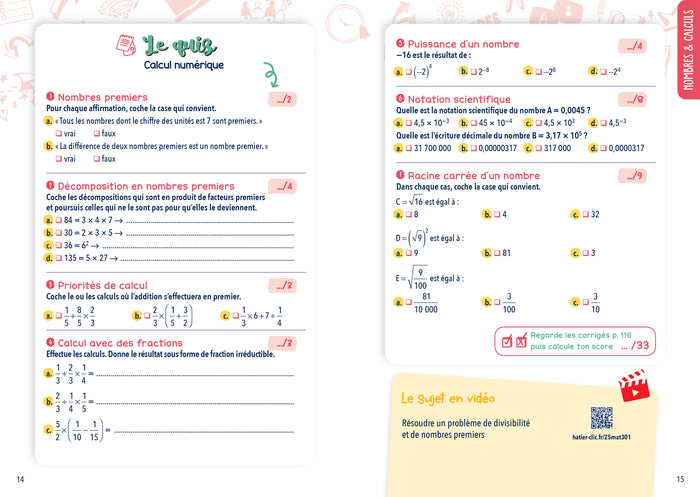 Mon brevet Maths en studyfiches - 3e