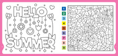 Carré fun - Coloriages Spécial vacances