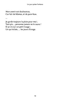 Un jour quitter l'enfance