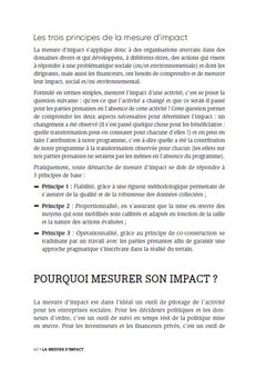 La mesure d'impact