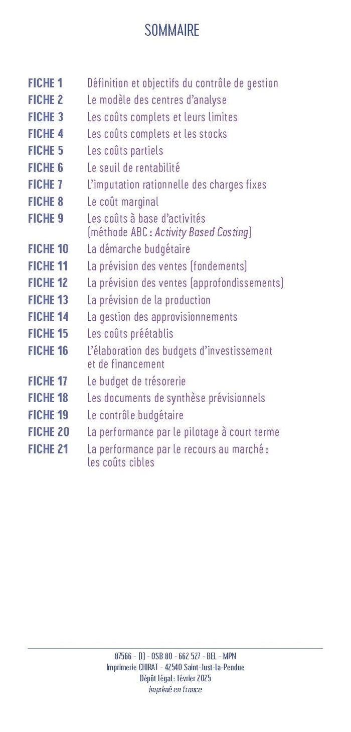 Le petit contrôle de gestion 2025