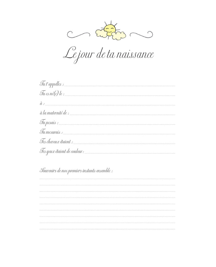 Le petit journal de mon bébé