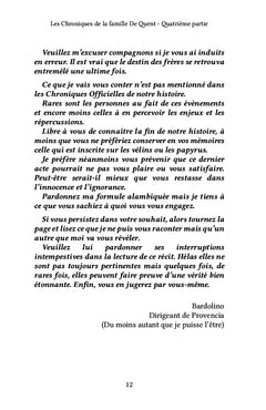 Les Chroniques de la famille De Quent - Quatrième partie