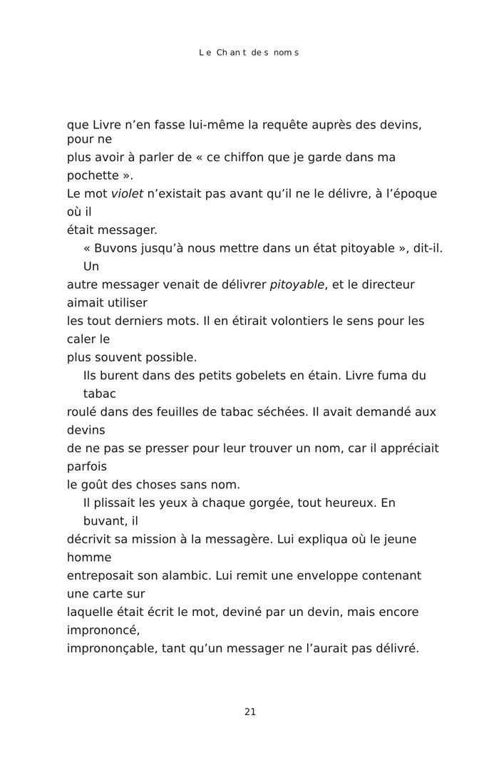 Le chant des noms
