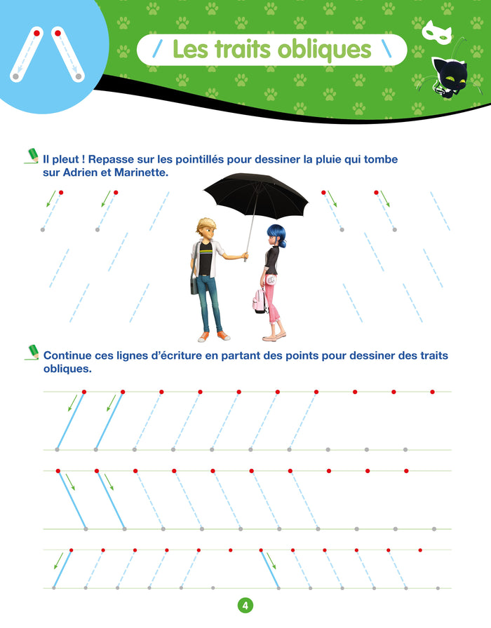 Miraculous - Mon cahier effaçable - Mes premiers tracés, formes et dessins