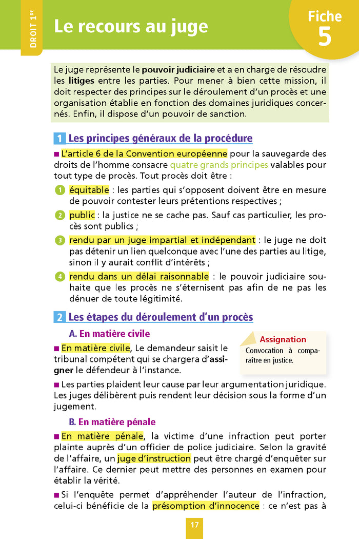 Objectif BAC Fiches 1re et Term STMG Droit et Économie