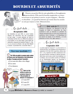 Cahier de vacances adultes - spécial Grand bêtisier de l'histoire de France