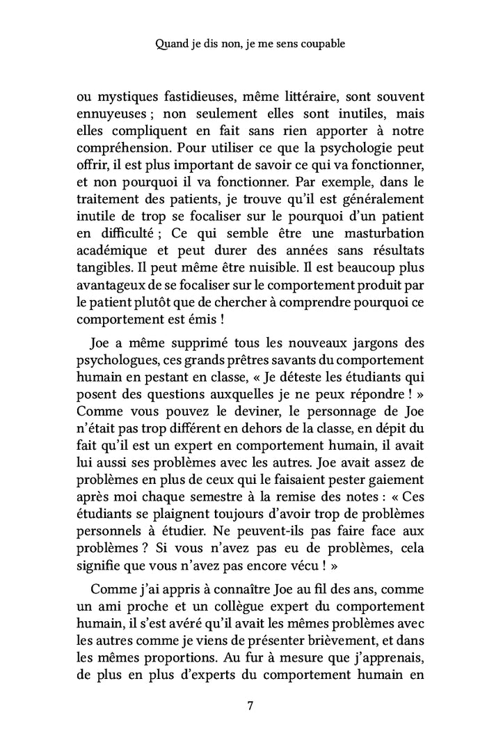 Quand je dis non, je me sens coupable