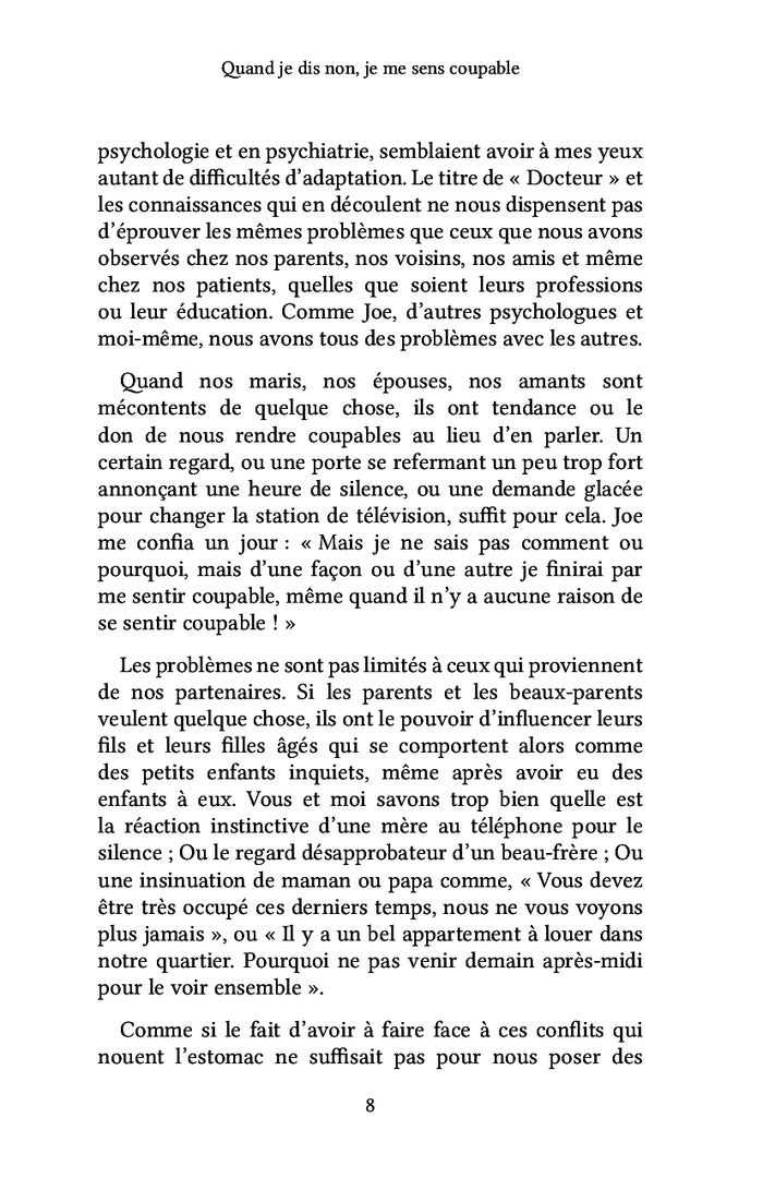 Quand je dis non, je me sens coupable