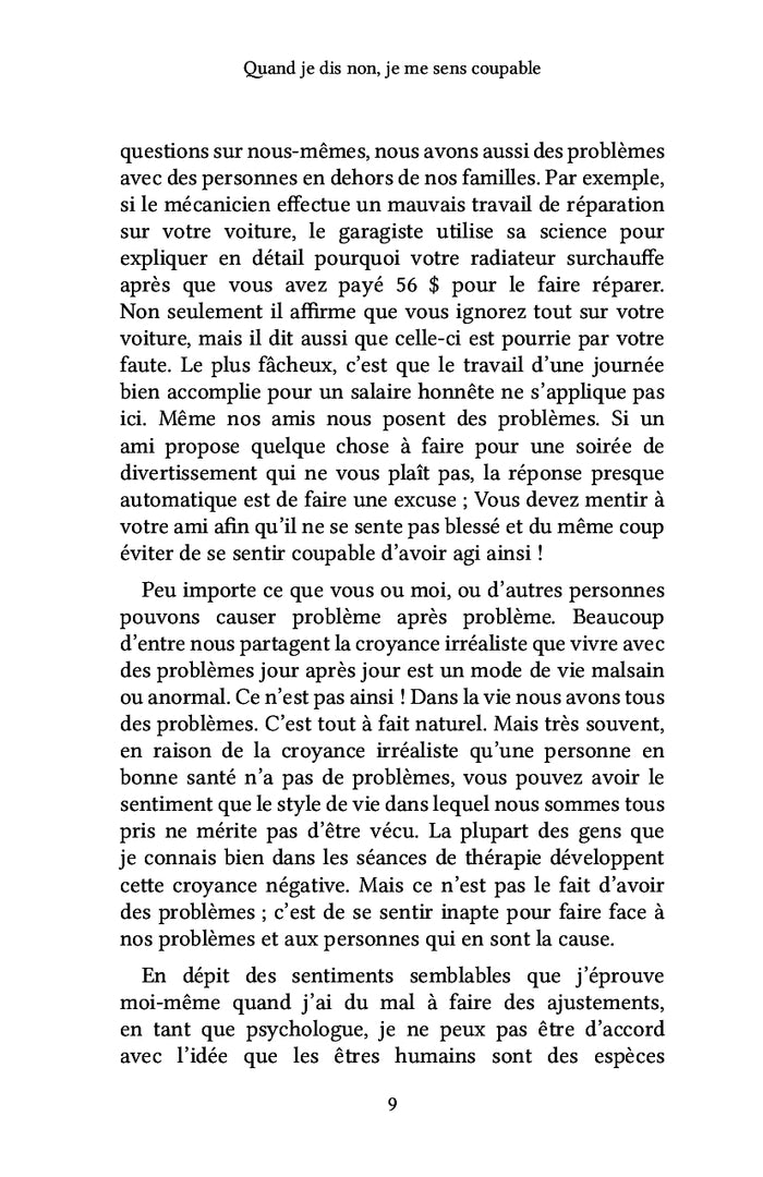 Quand je dis non, je me sens coupable