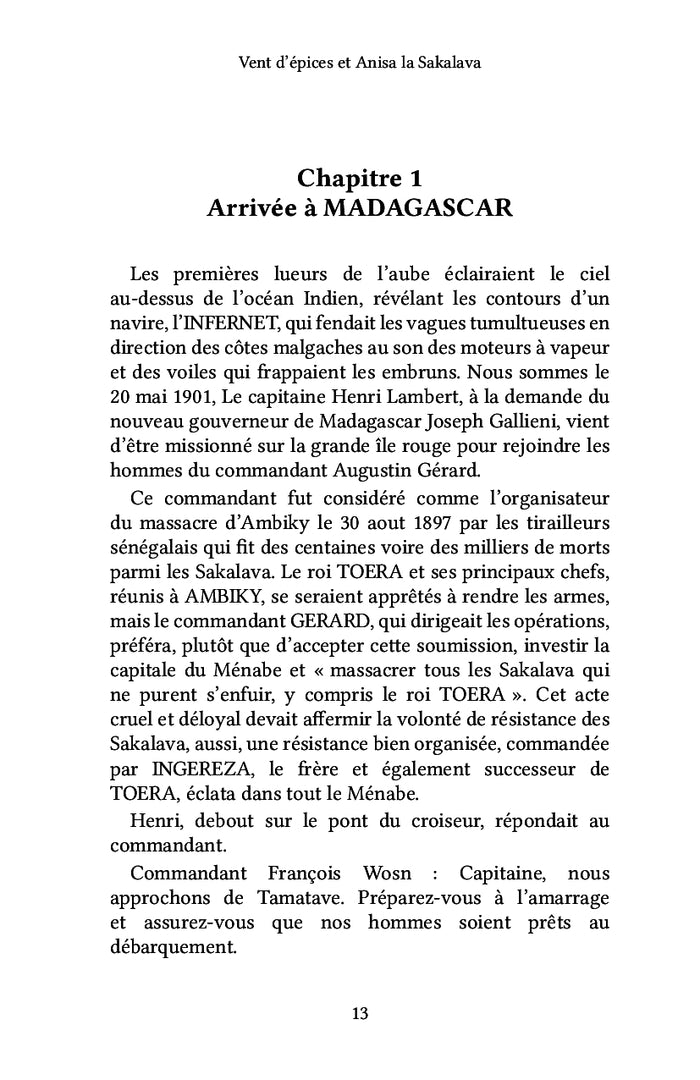 Vent d'épices et Anisa la Sakalava