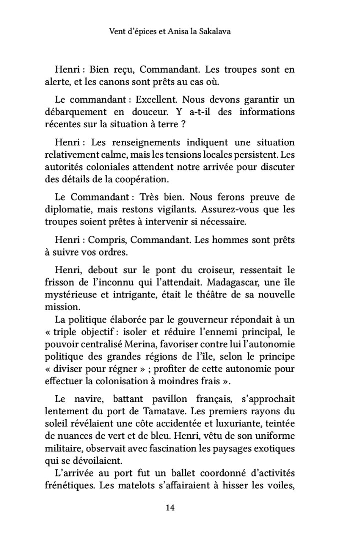 Vent d'épices et Anisa la Sakalava