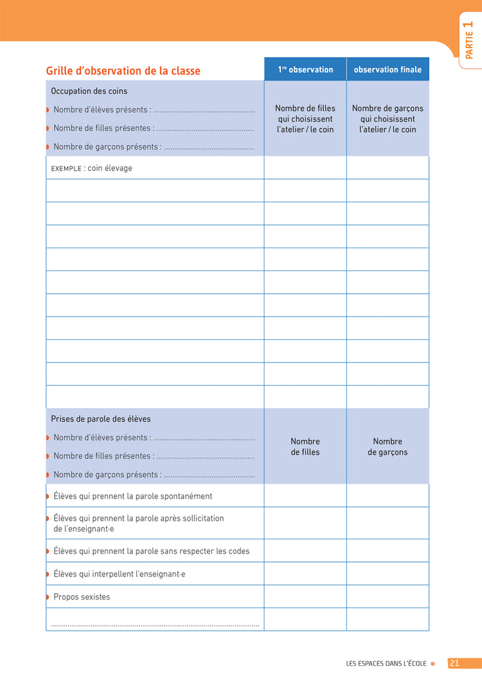Enseigner pratiques -  L'égalité Filles-Garçons à l'école - Cycles 1, 2 et 3