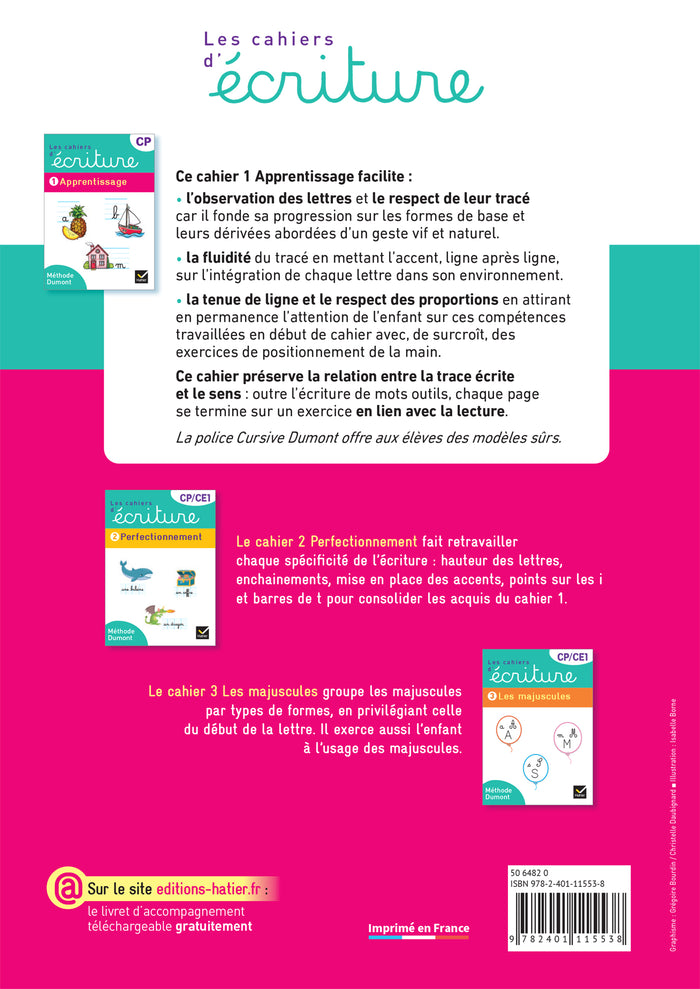 Les cahiers d'écriture CP - Cahier n° 1 Apprentissage