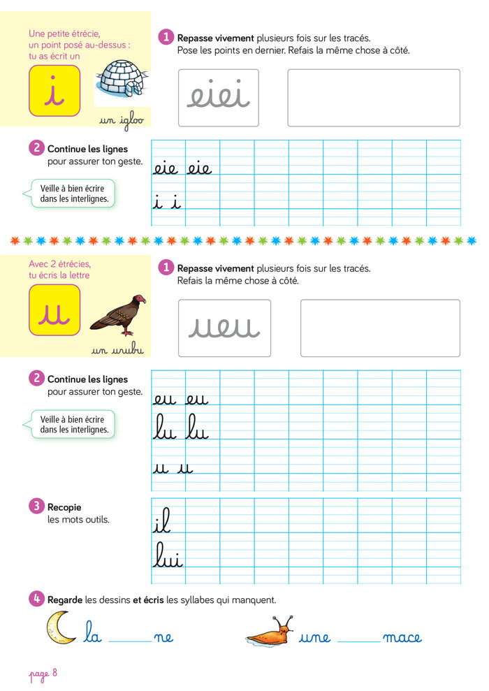 Les cahiers d'écriture CP - Cahier n° 1 Apprentissage