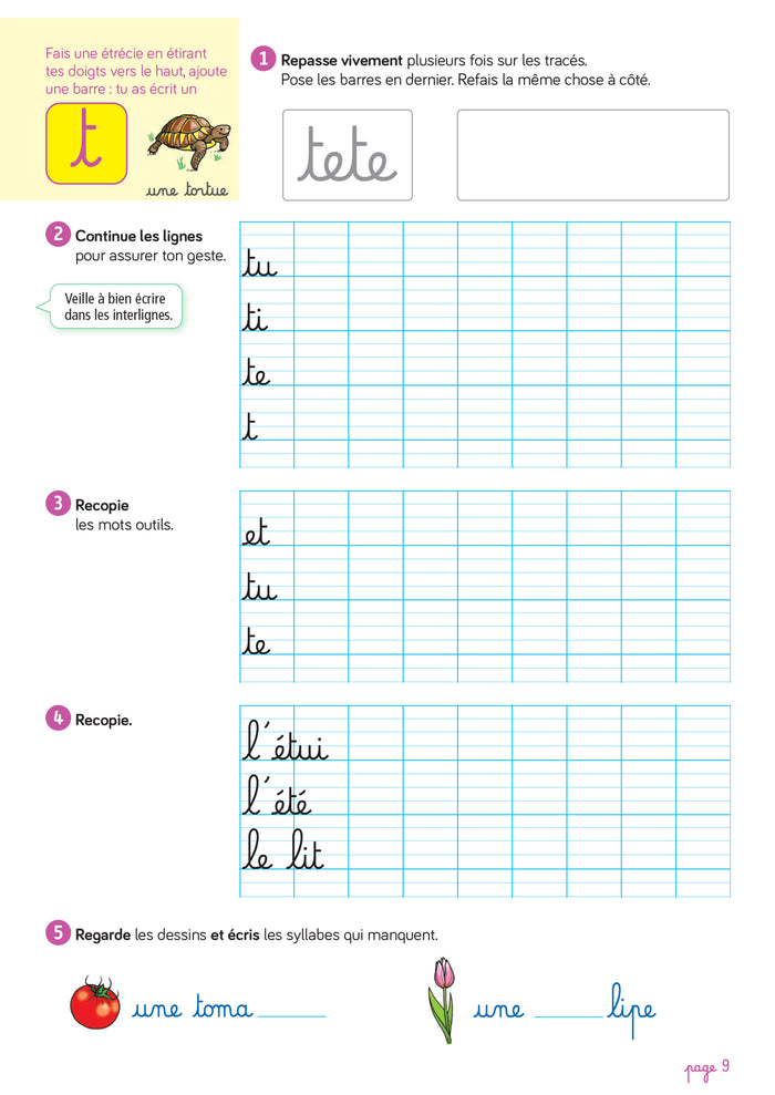 Les cahiers d'écriture CP - Cahier n° 1 Apprentissage