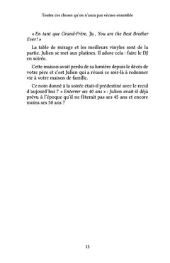Toutes ces choses qu'on n'aura pas vécues ensemble