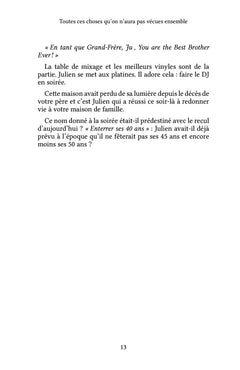 Toutes ces choses qu'on n'aura pas vécues ensemble