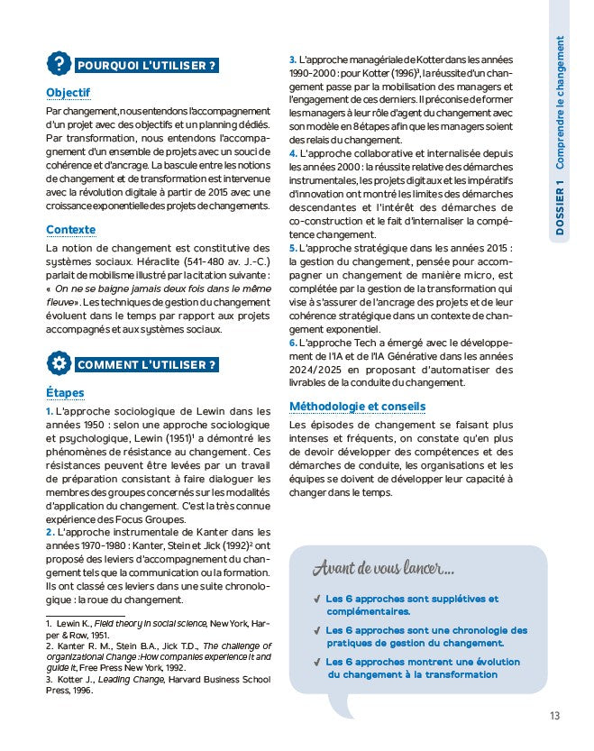 La boite à outils de la conduite du changement