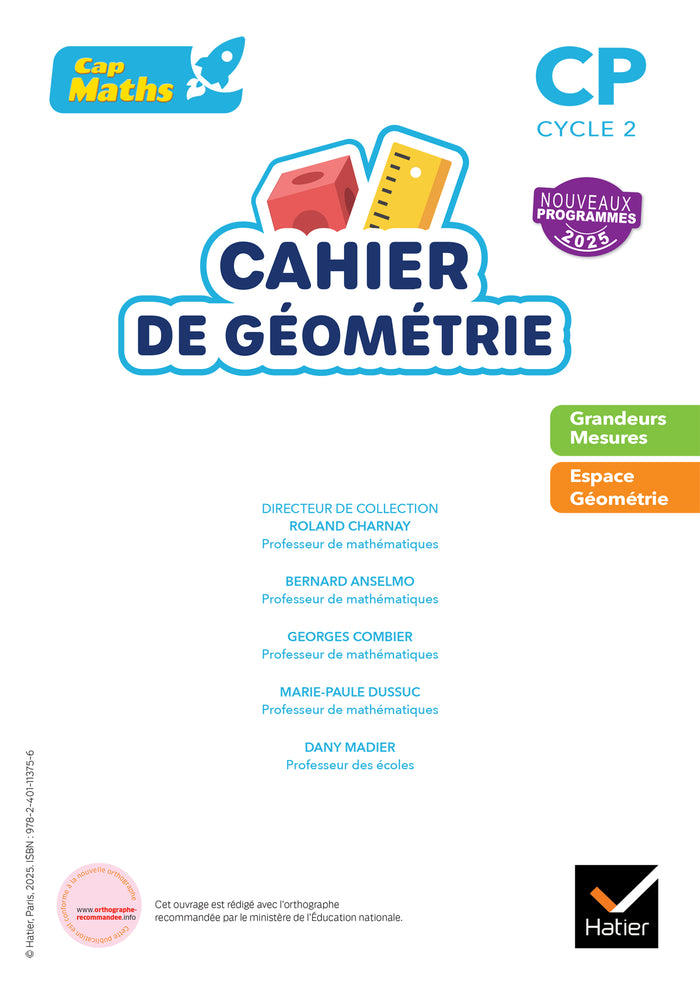 Cap Maths CP - Cahier de Géométrie-Mesure