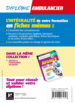 TOUT LE DE AMBULANCIER - DEA - MODULES 1 À 10 EN FICHES MEMOS - REVISION 5E ED