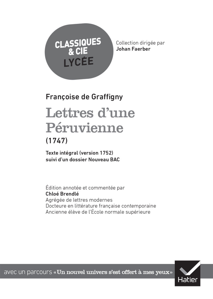 Lettres d'une Péruvienne (oeuvre au programme du Bac de français 2026, 1re)