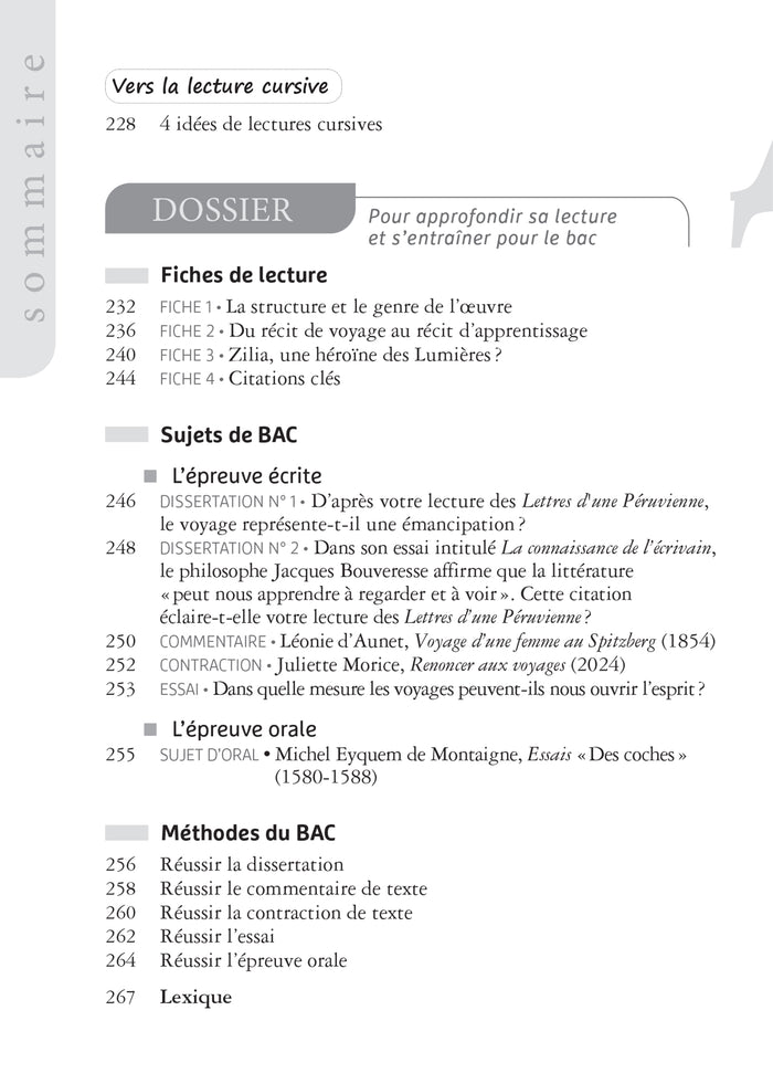 Lettres d'une Péruvienne (oeuvre au programme du Bac de français 2026, 1re)