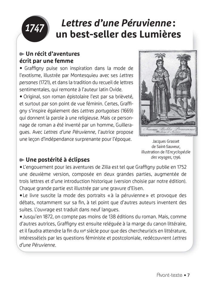 Lettres d'une Péruvienne (oeuvre au programme du Bac de français 2026, 1re)