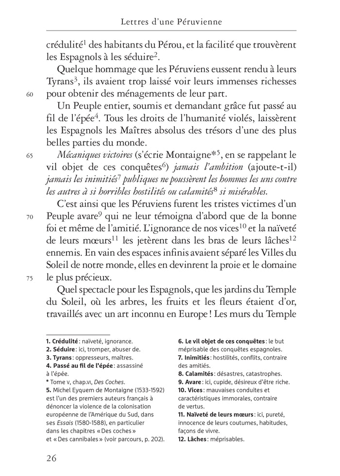 Lettres d'une Péruvienne (oeuvre au programme du Bac de français 2026, 1re)